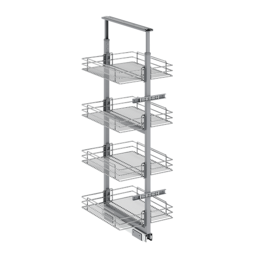 4 Baskets Sliding Pantry Organizer with Door Attachment